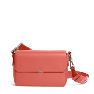 AllSaints Coral Pink Captain Leather Crossbody